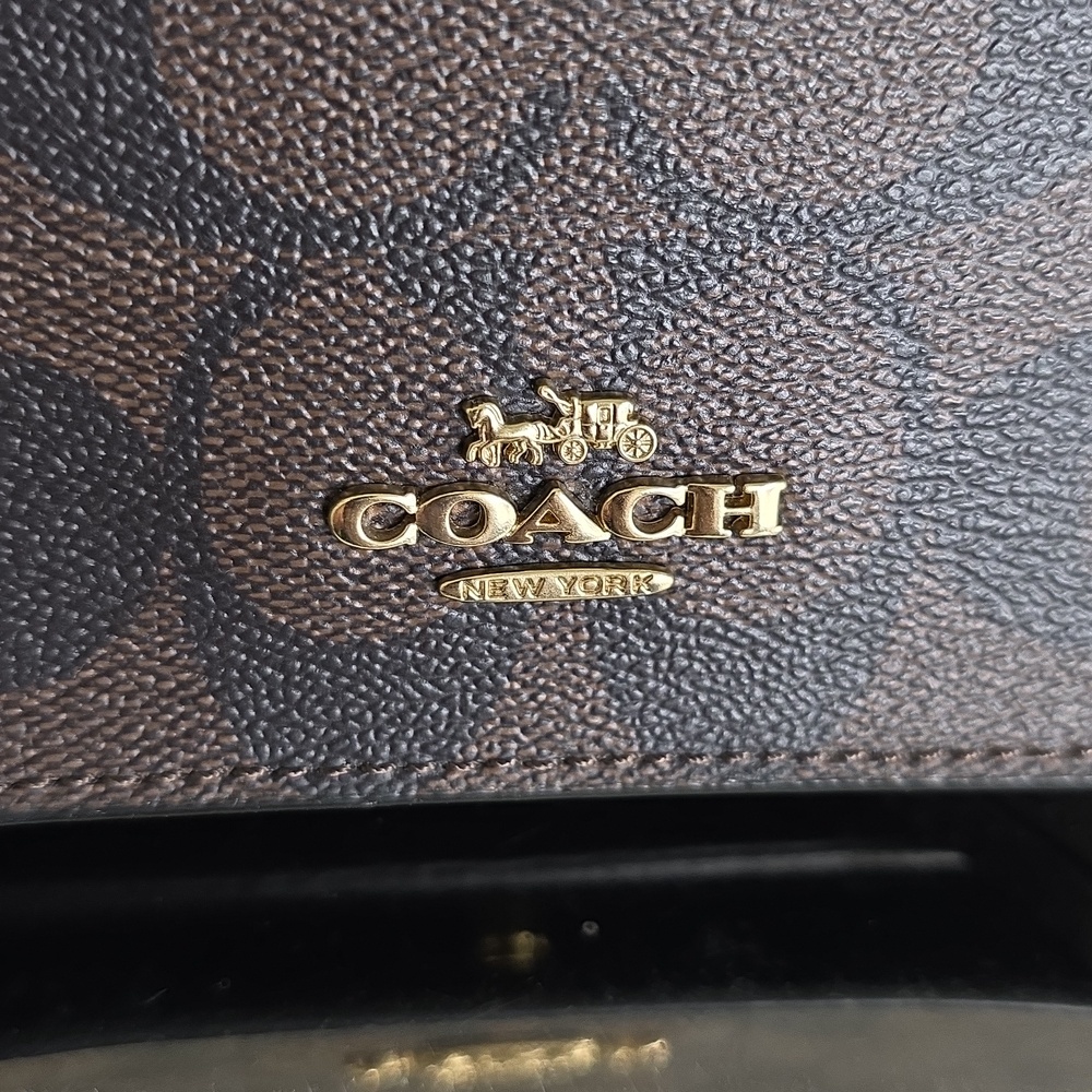 COACH 3036 Anna Foldover Signature Print Crossbody/Clutch EUC - Picture 5 of 16